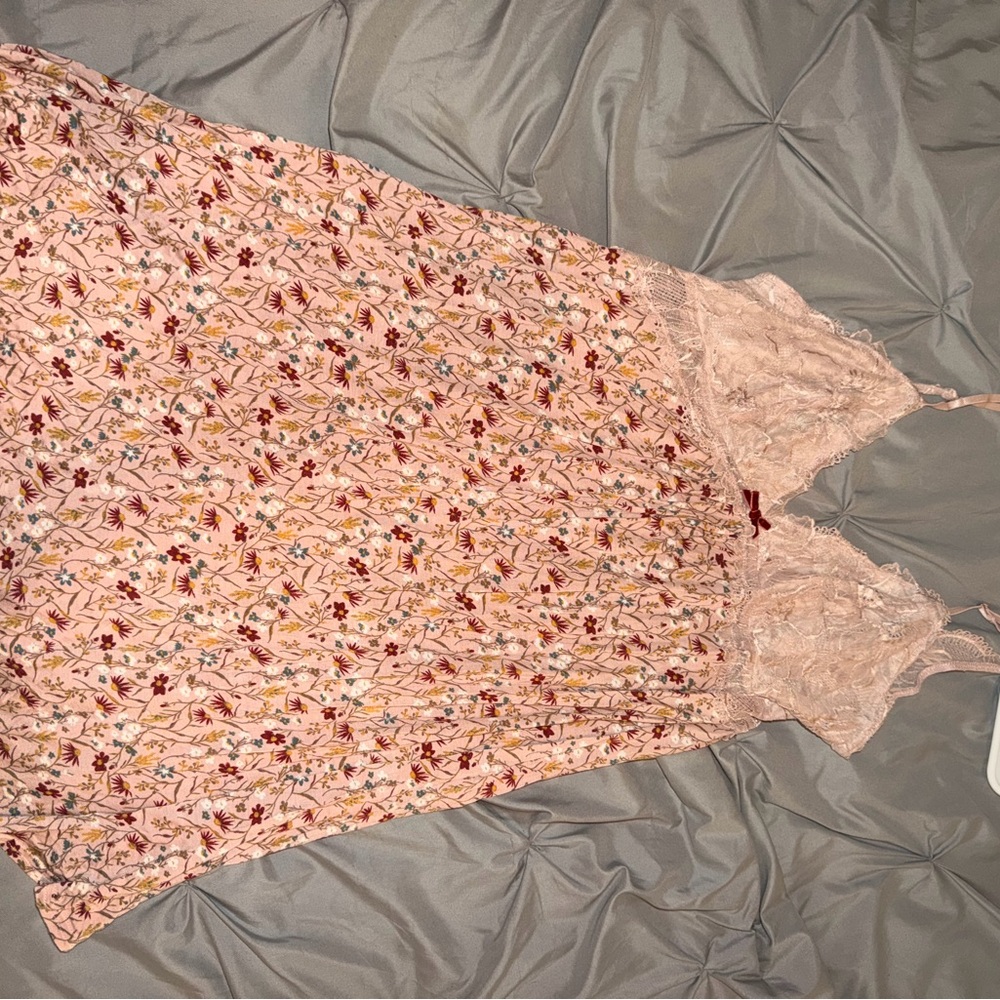 Gilligan & O'Malley Pink Floral Lace Chemise